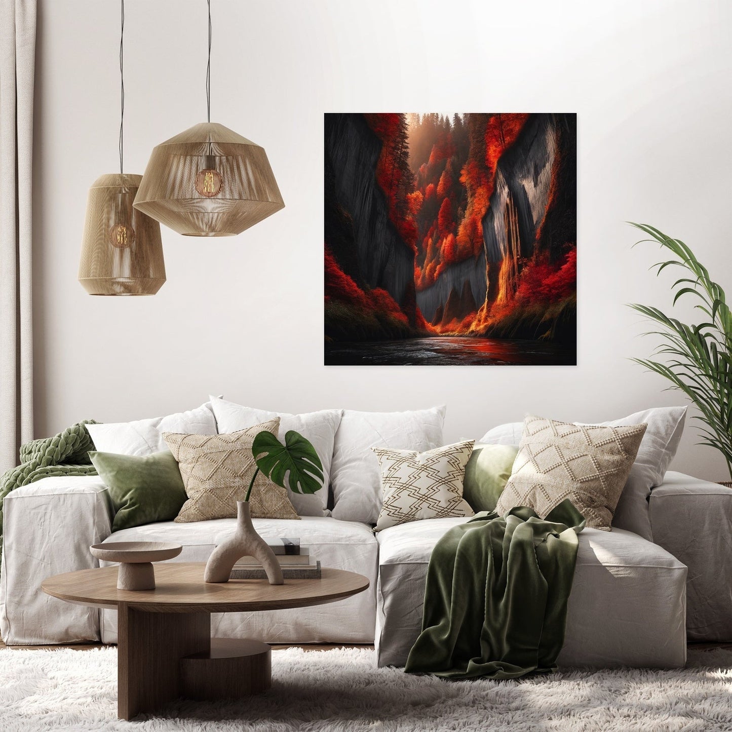 Autumn Canyon River Canvas