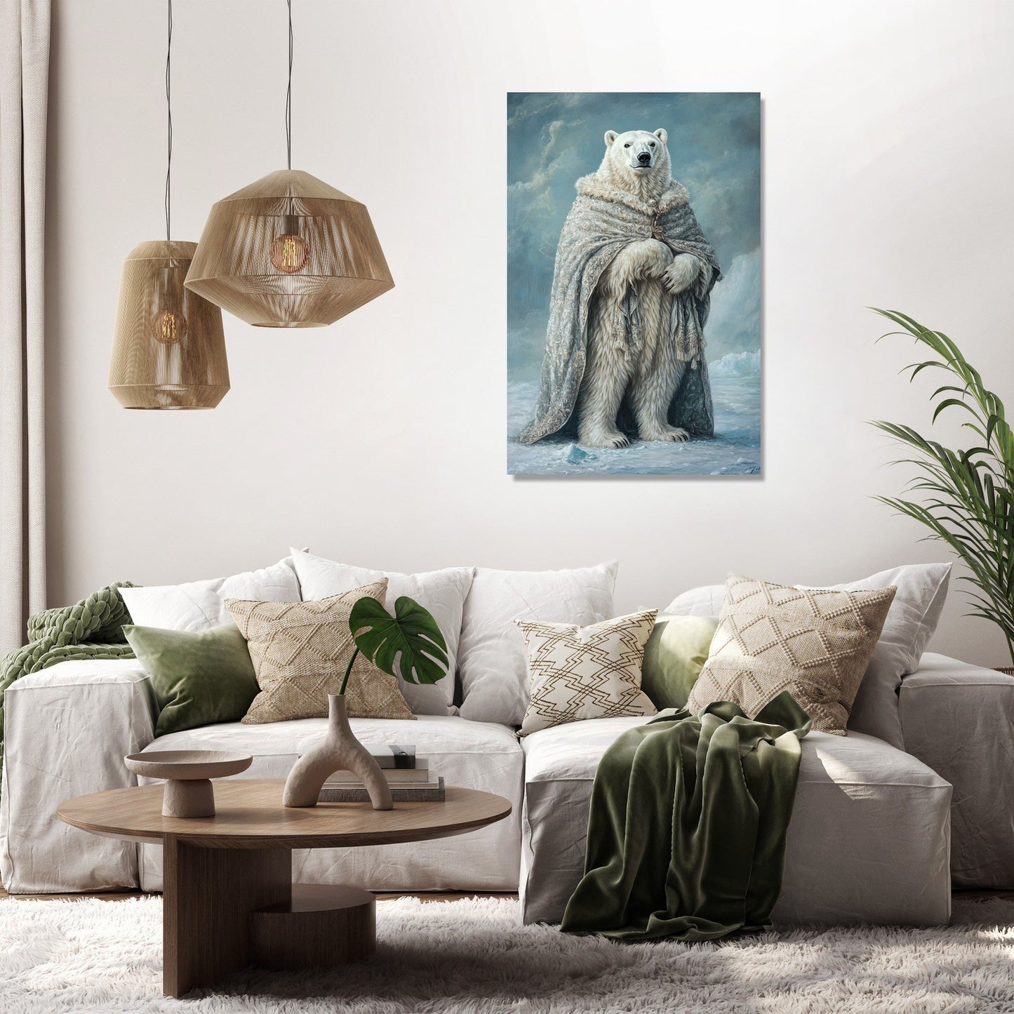 Polar Bear Elegance Canvas