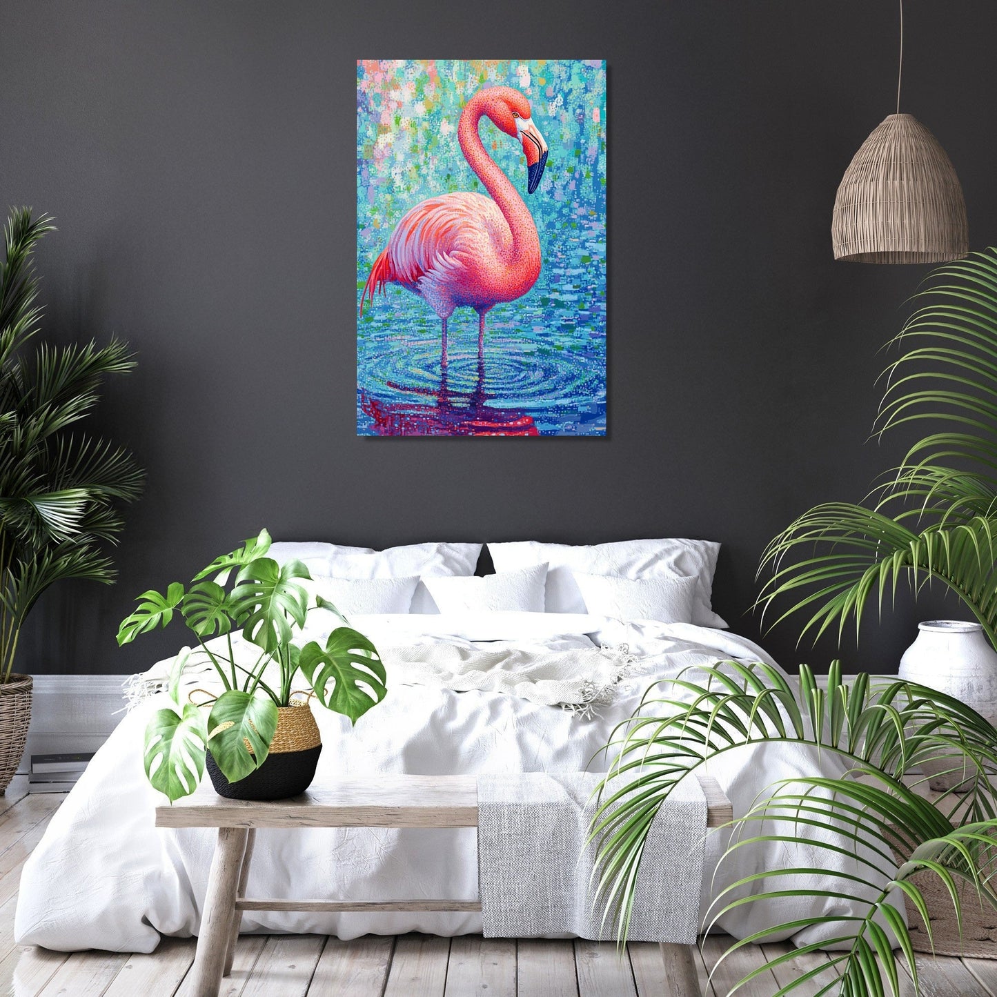 Flamingo Reflection Canvas