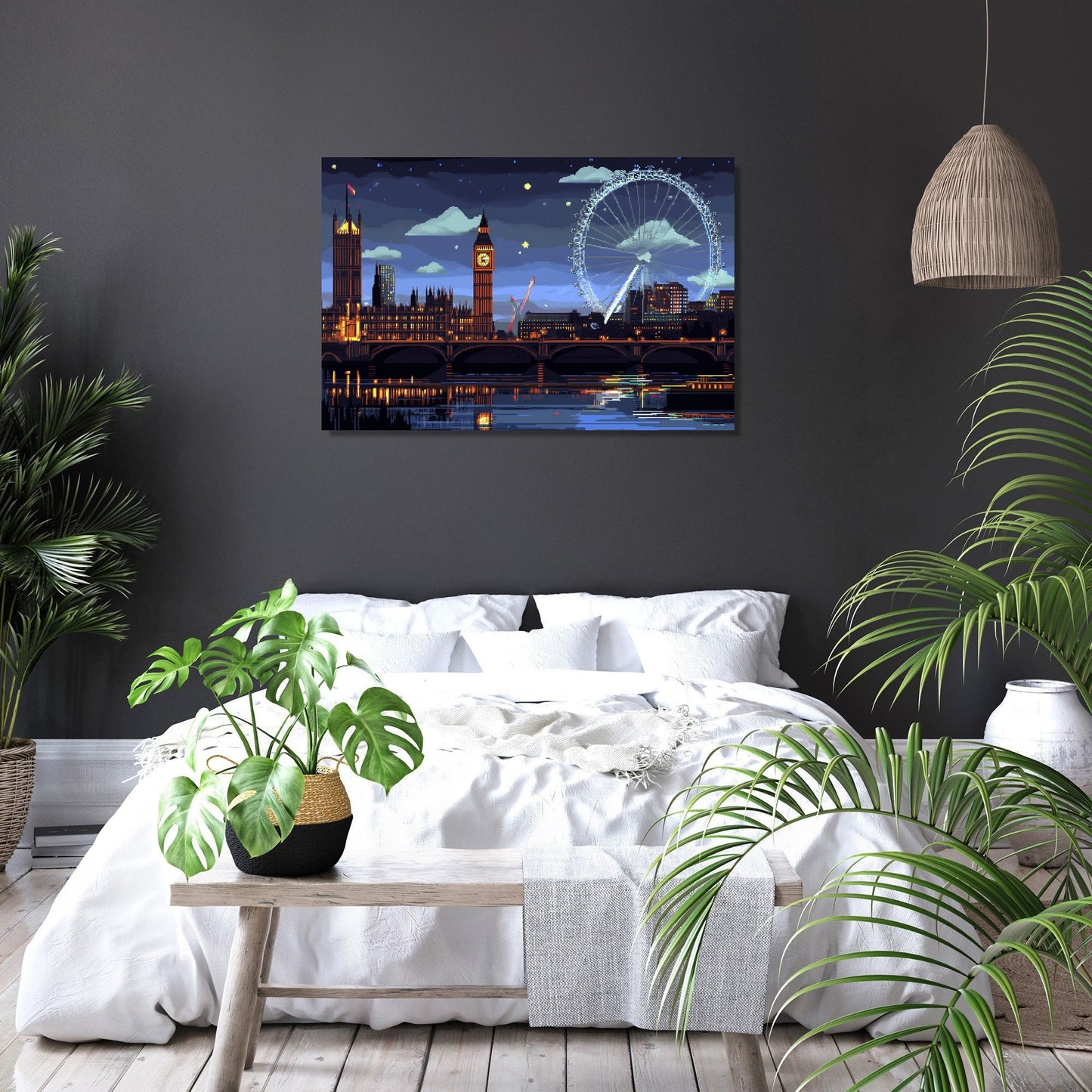 London Skyline Pixel Canvas