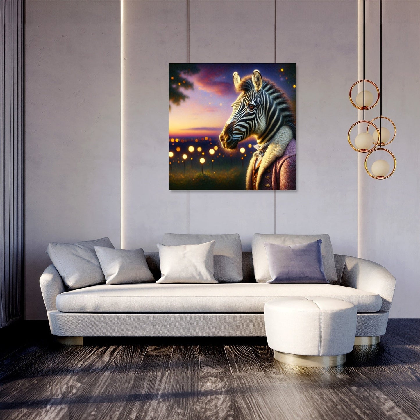 Regal Zebra Twilight Canvas