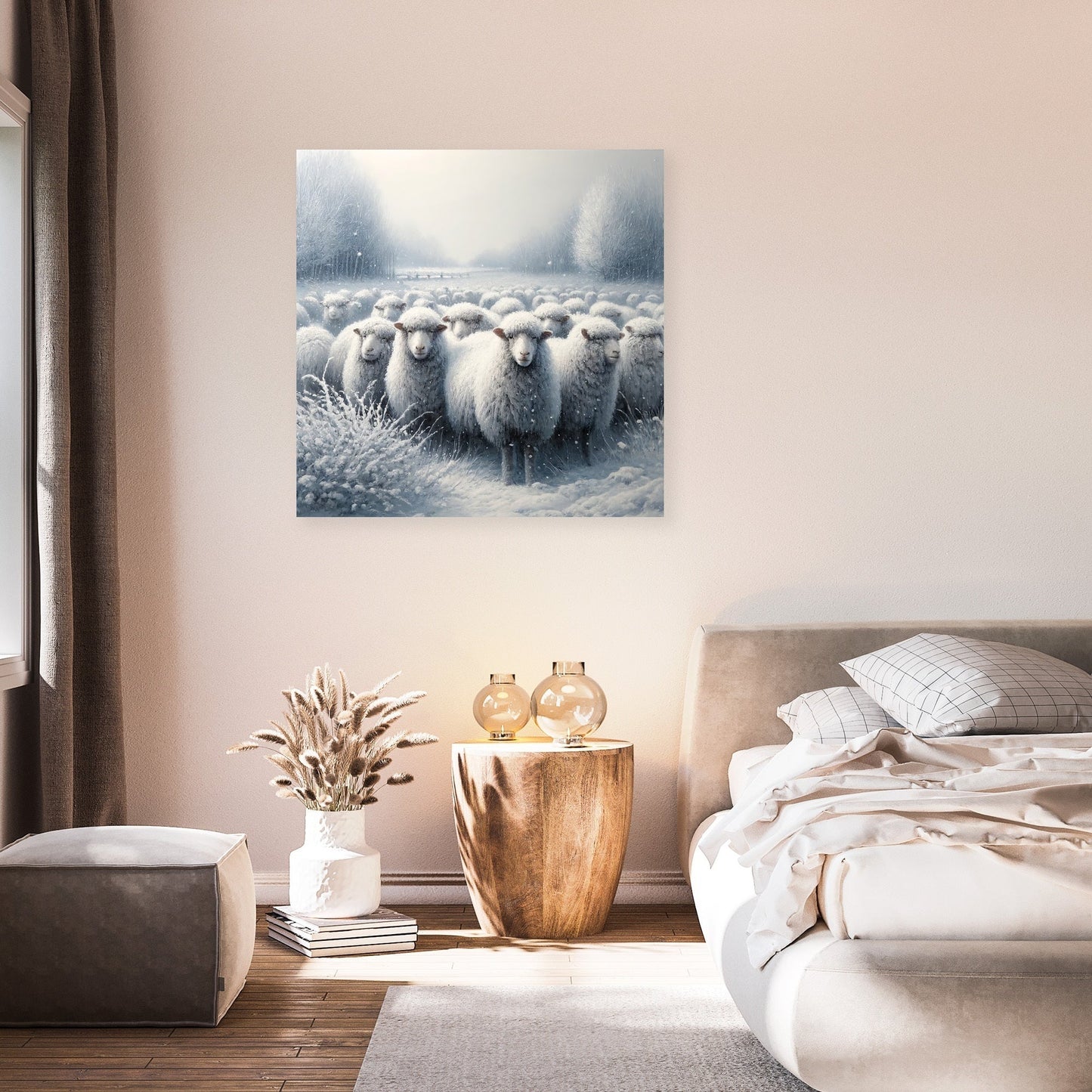 Winter's Embrace Sheep Canvas