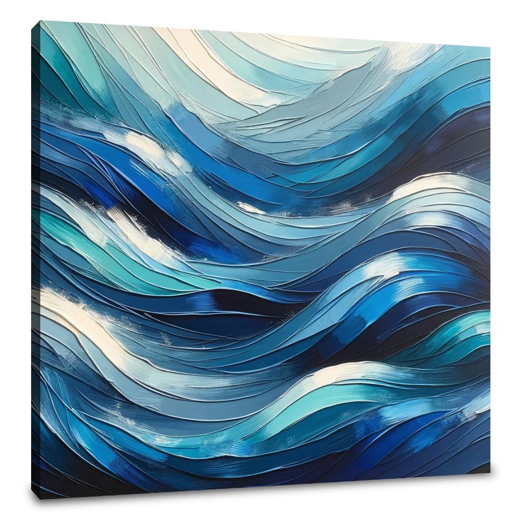 Oceanic Rhythms Abstract Canvas