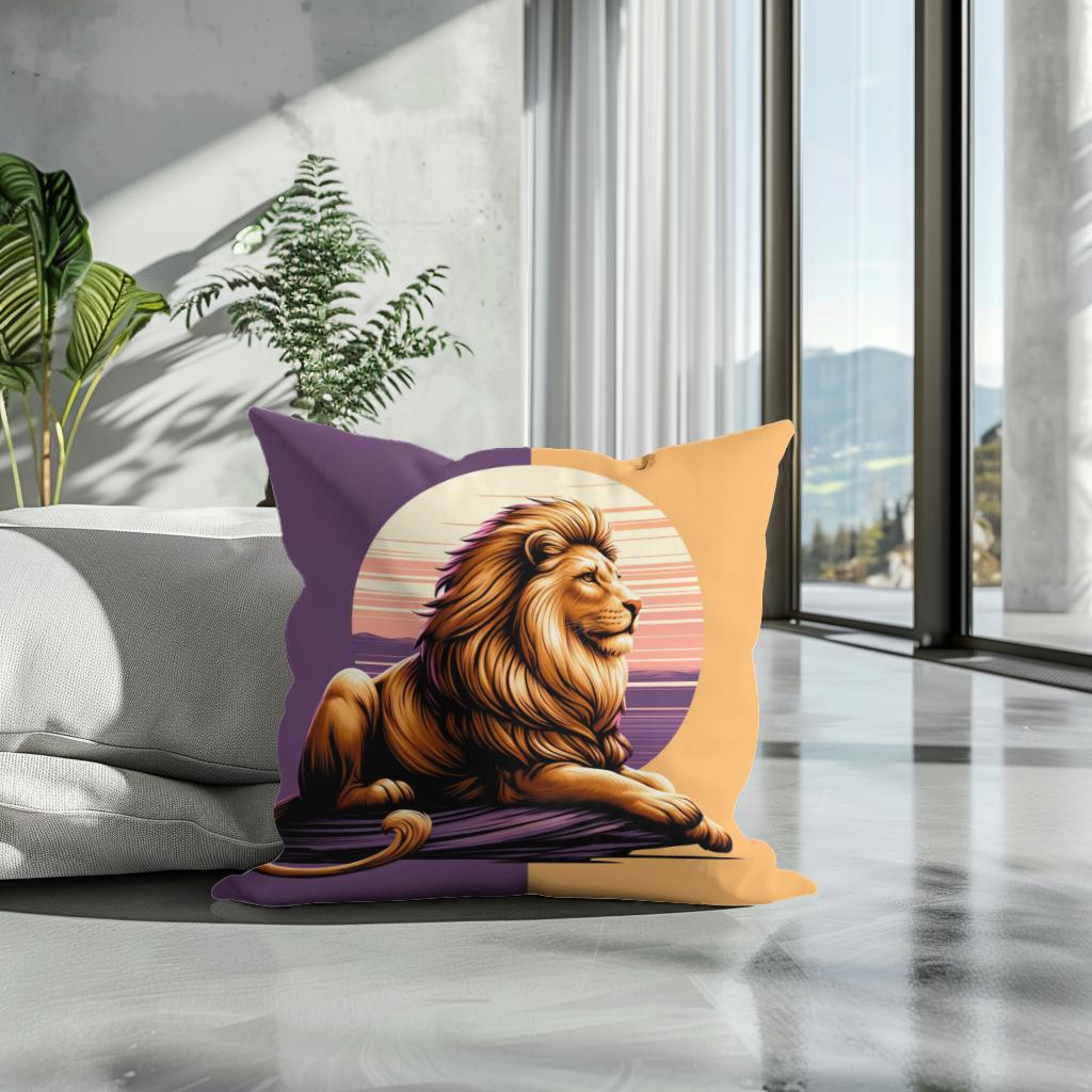 Regal Lion Cotton Cushion