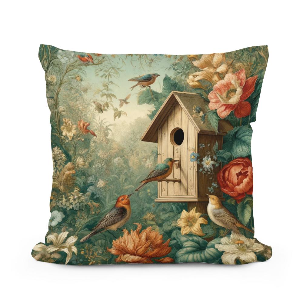 Springtime Nest Haven Cotton Cushion