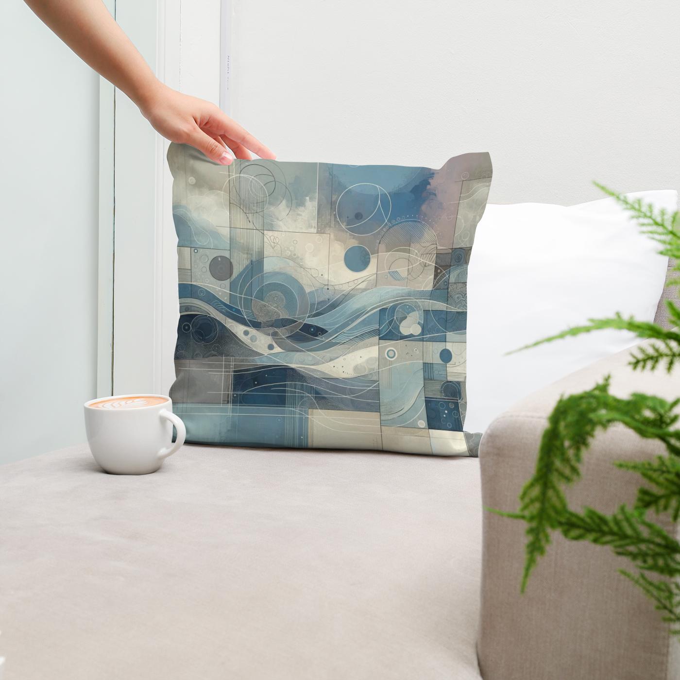 Quietude's Abstract Harmony Cotton Cushion