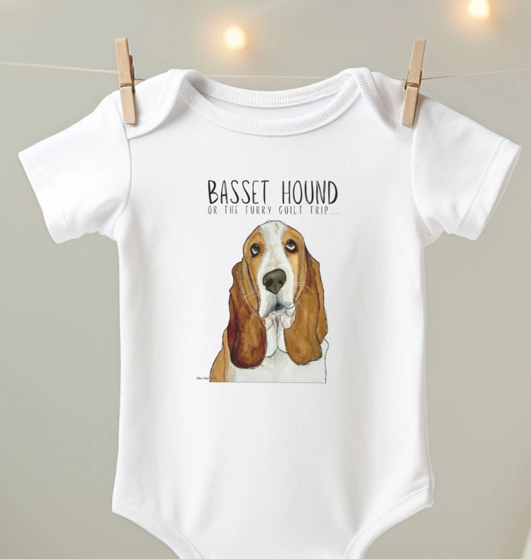 Basset Hound Baby Bodysuit: For the Littlest Guilt Trip Enthusiast!