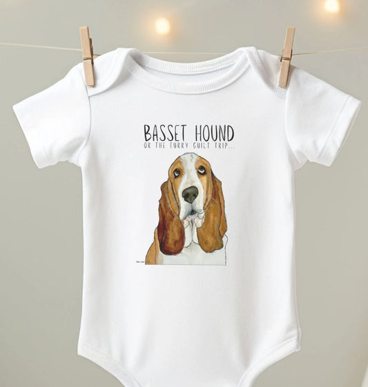 Basset Hound Baby Bodysuit: For the Littlest Guilt Trip Enthusiast!