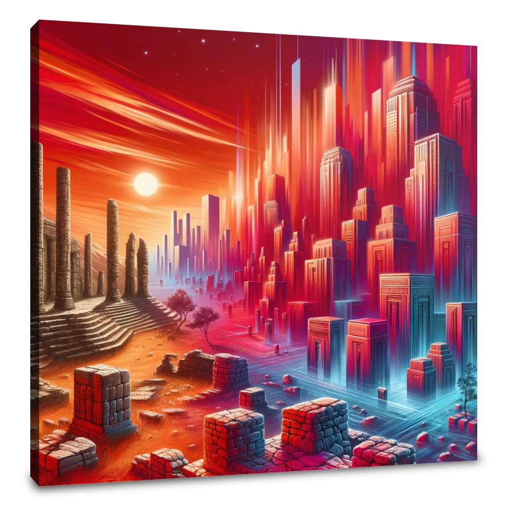 Crimson Epochs Canvas