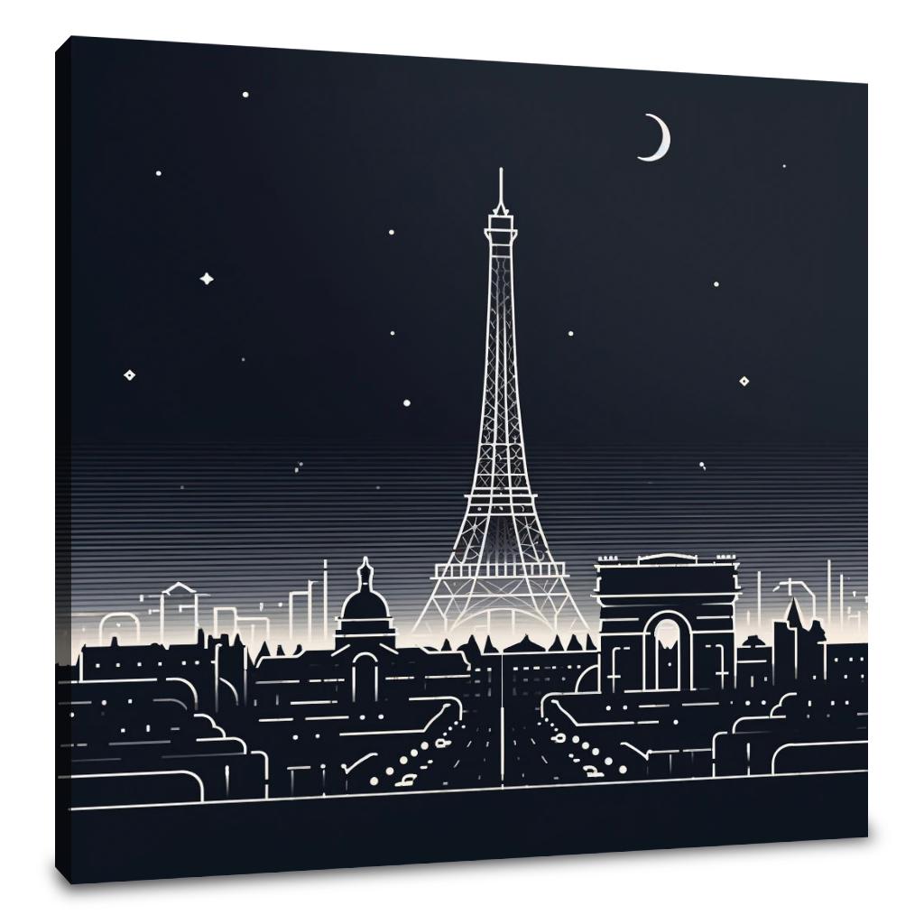 Silhouettes of Parisian Nights Canvas