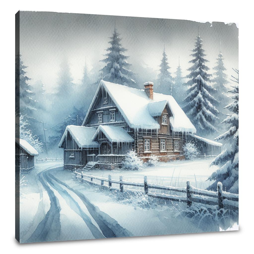 Winter Solitude Watercolour Canvas