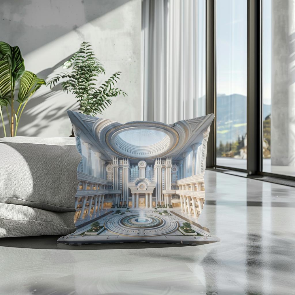 Neo-Future Elegance Cotton Cushion