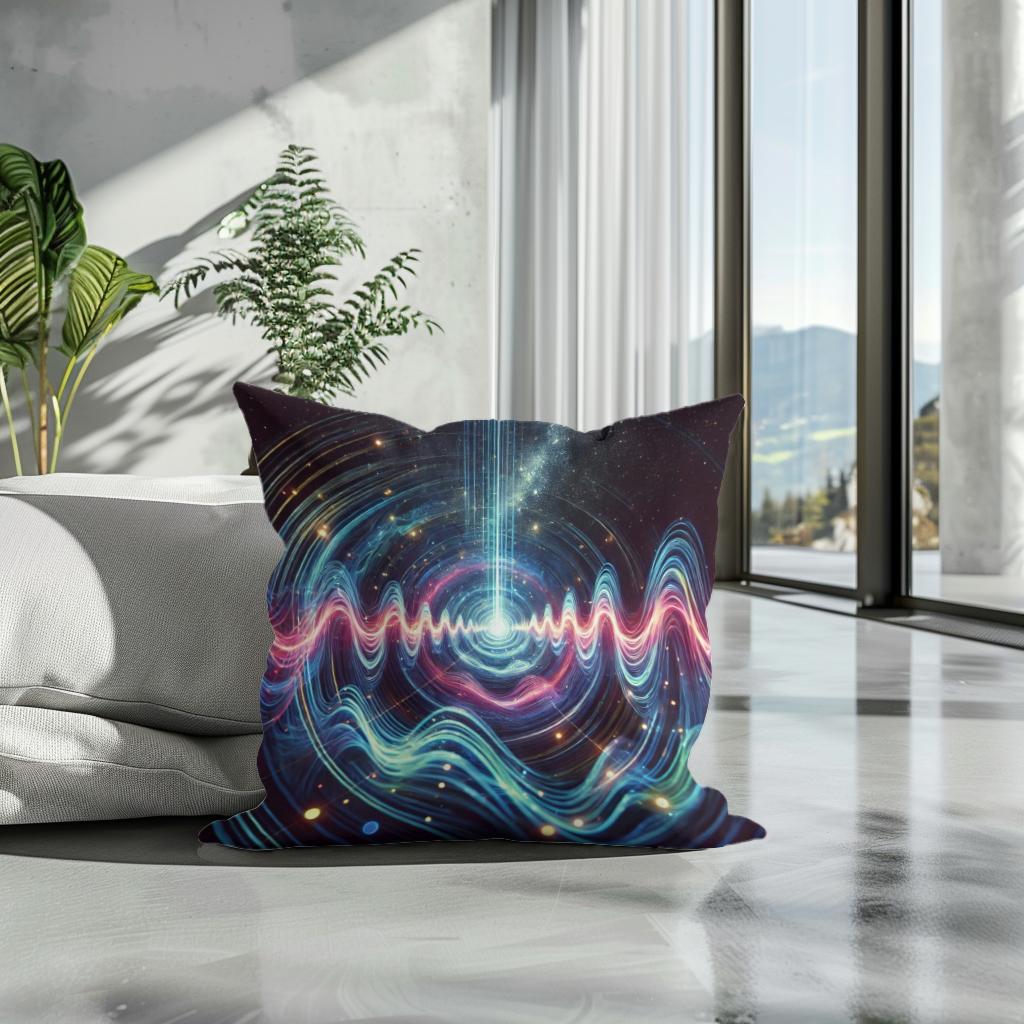 Cosmic Energy Waves Cotton Cushion