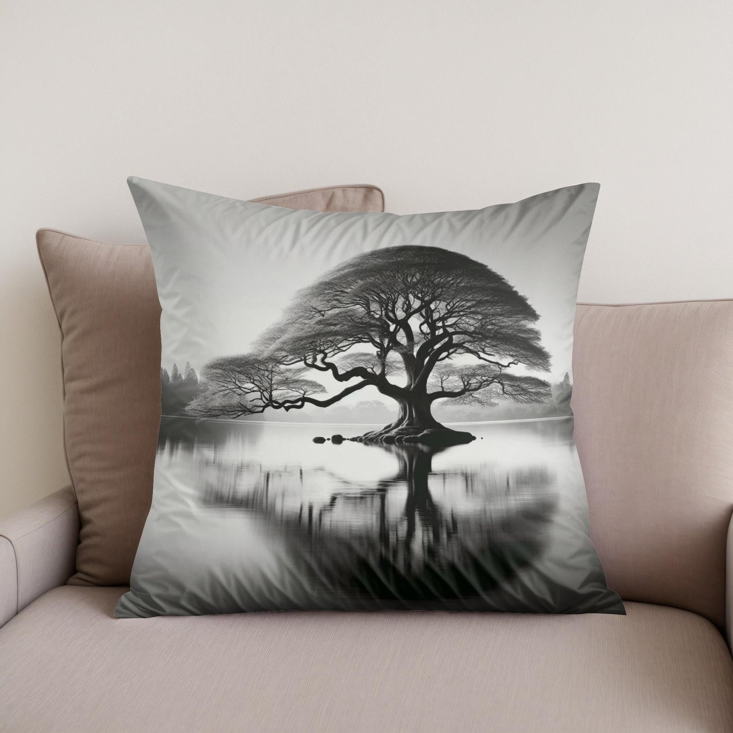 Gilded Waterscape Cotton Cushion