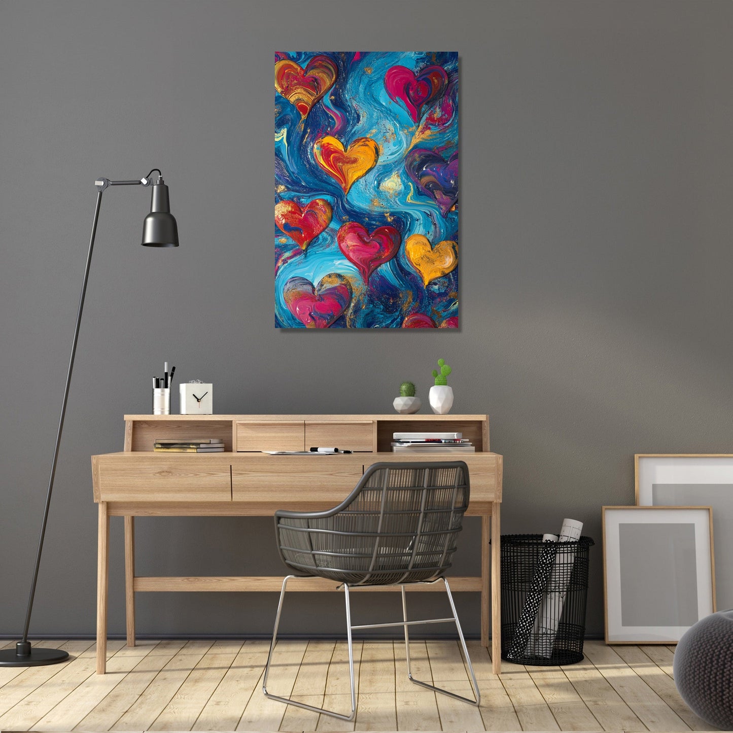 Abstract Hearts Canvas