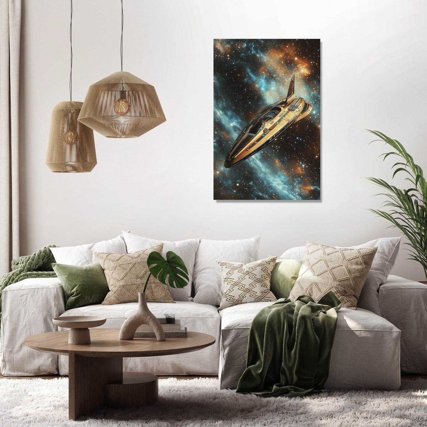 Retro Spaceship Canvas