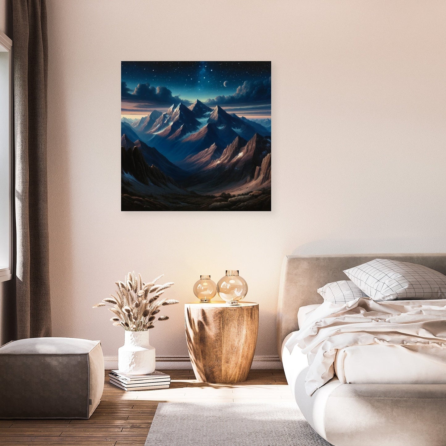 Majestic Night Peaks Canvas