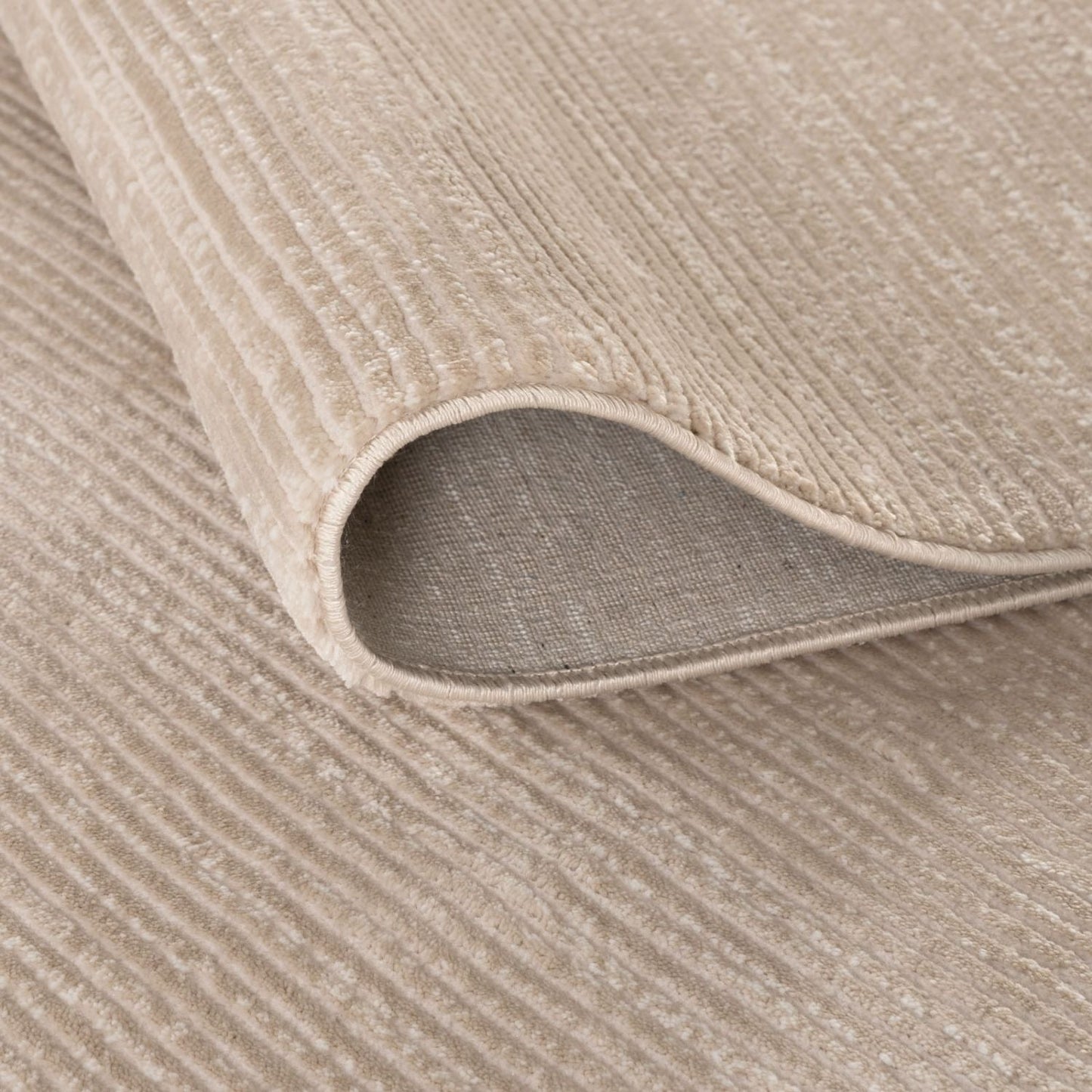 Carmel Beige-Cream Striped Rug | 6020