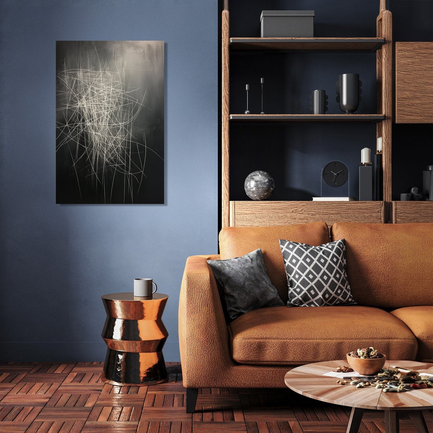 White Lines on Grey Canvas