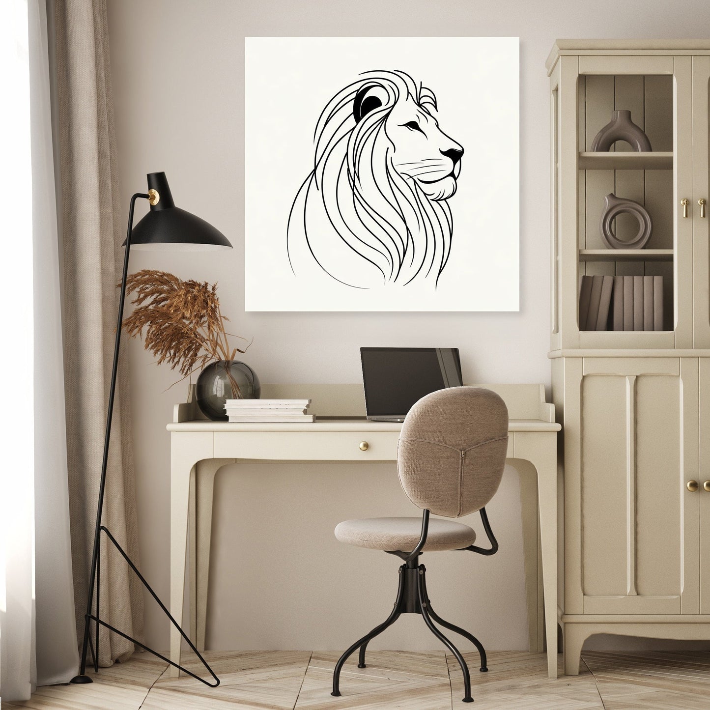 Regal Lion Silhouette Canvas
