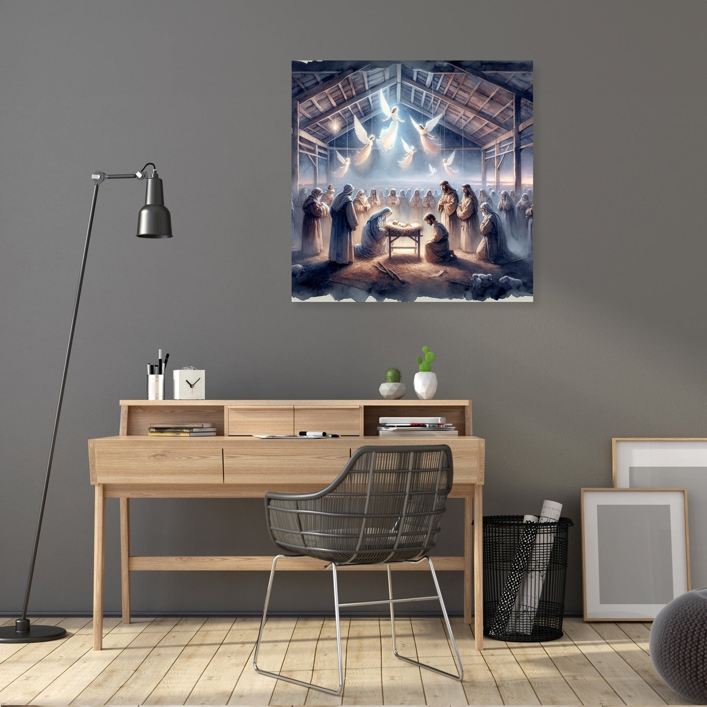 Serene Nativity Nightfall Canvas