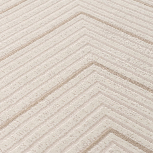 Carmel Cream-Beige Geometric Rug | 6040