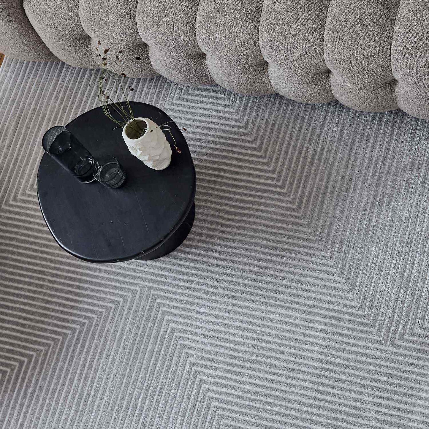 Carmel Grey-Cream Geometric Rug | 6050