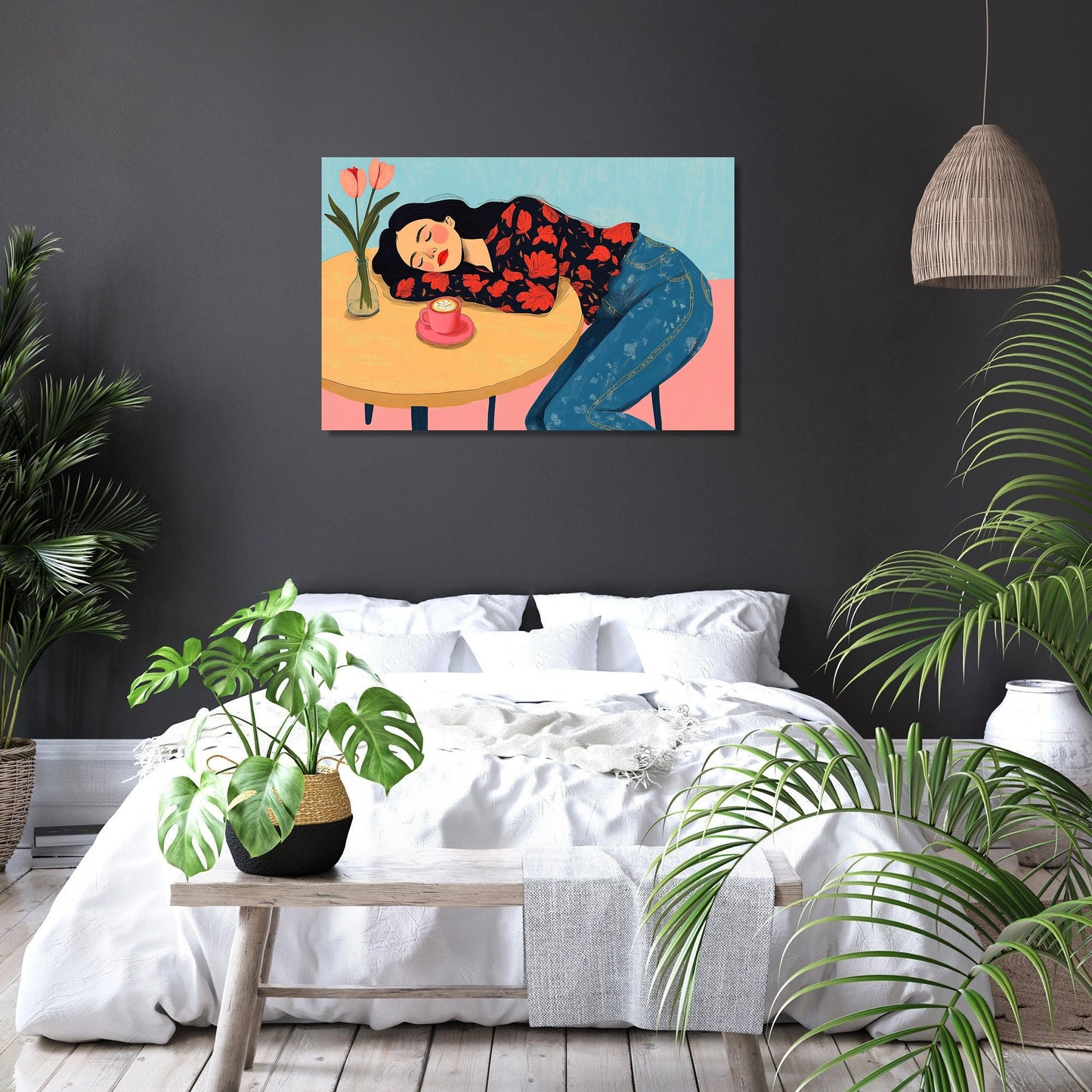 Dreaming by the Tulip Canvas