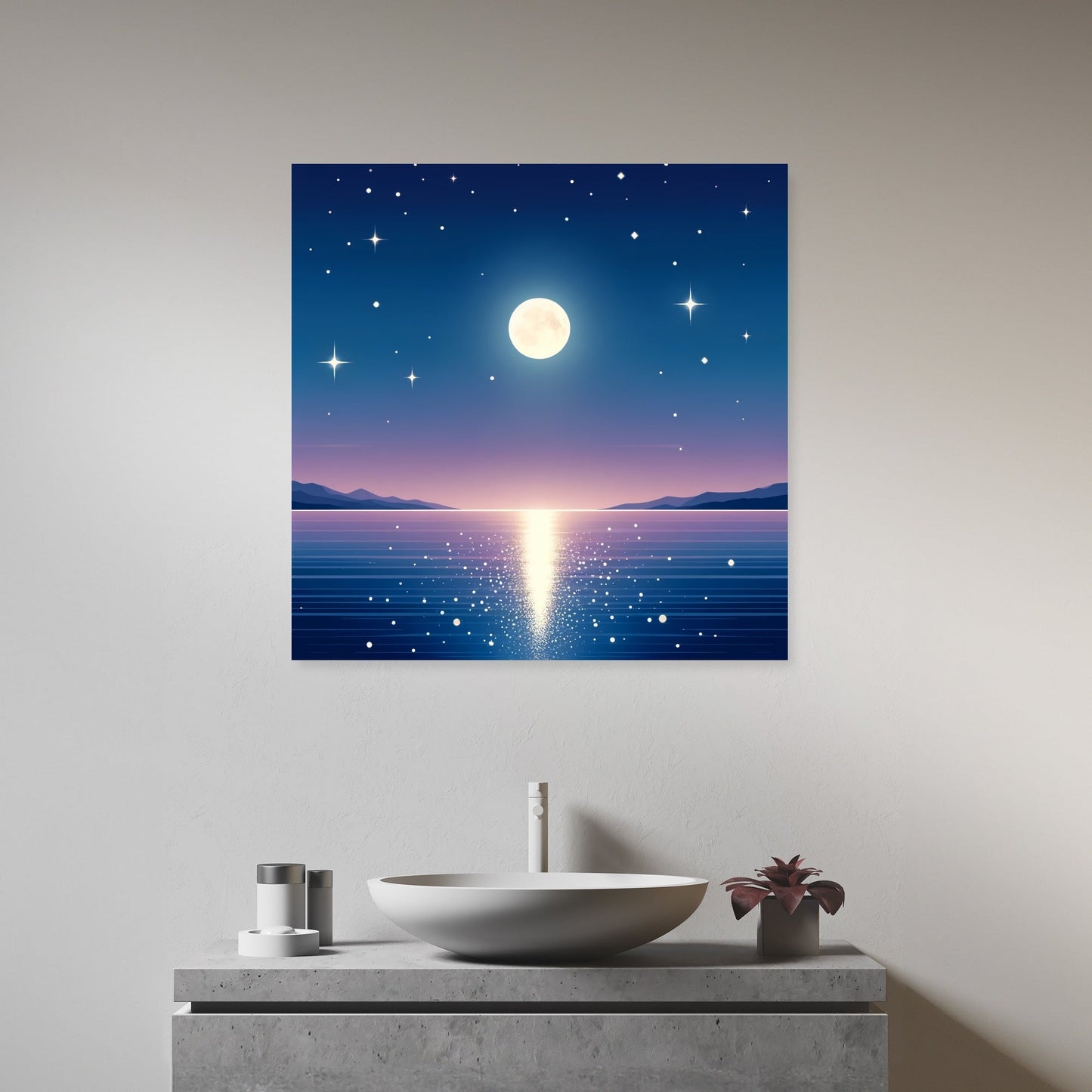 Moonlit Ocean Canvas
