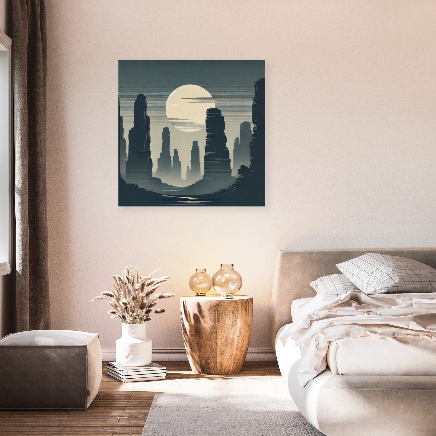 Misty Sandstone Pillars Canvas