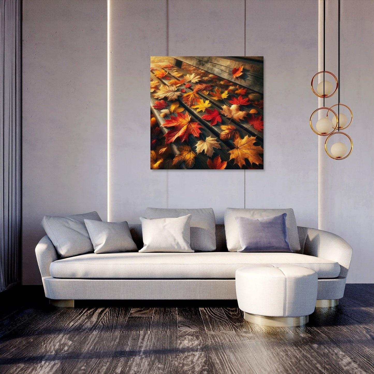 Park Bench in Autumn Canvas