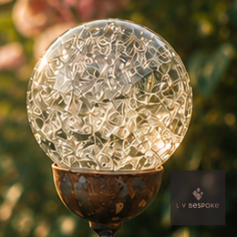 Mixed Finish Glass Orb Garden Stake