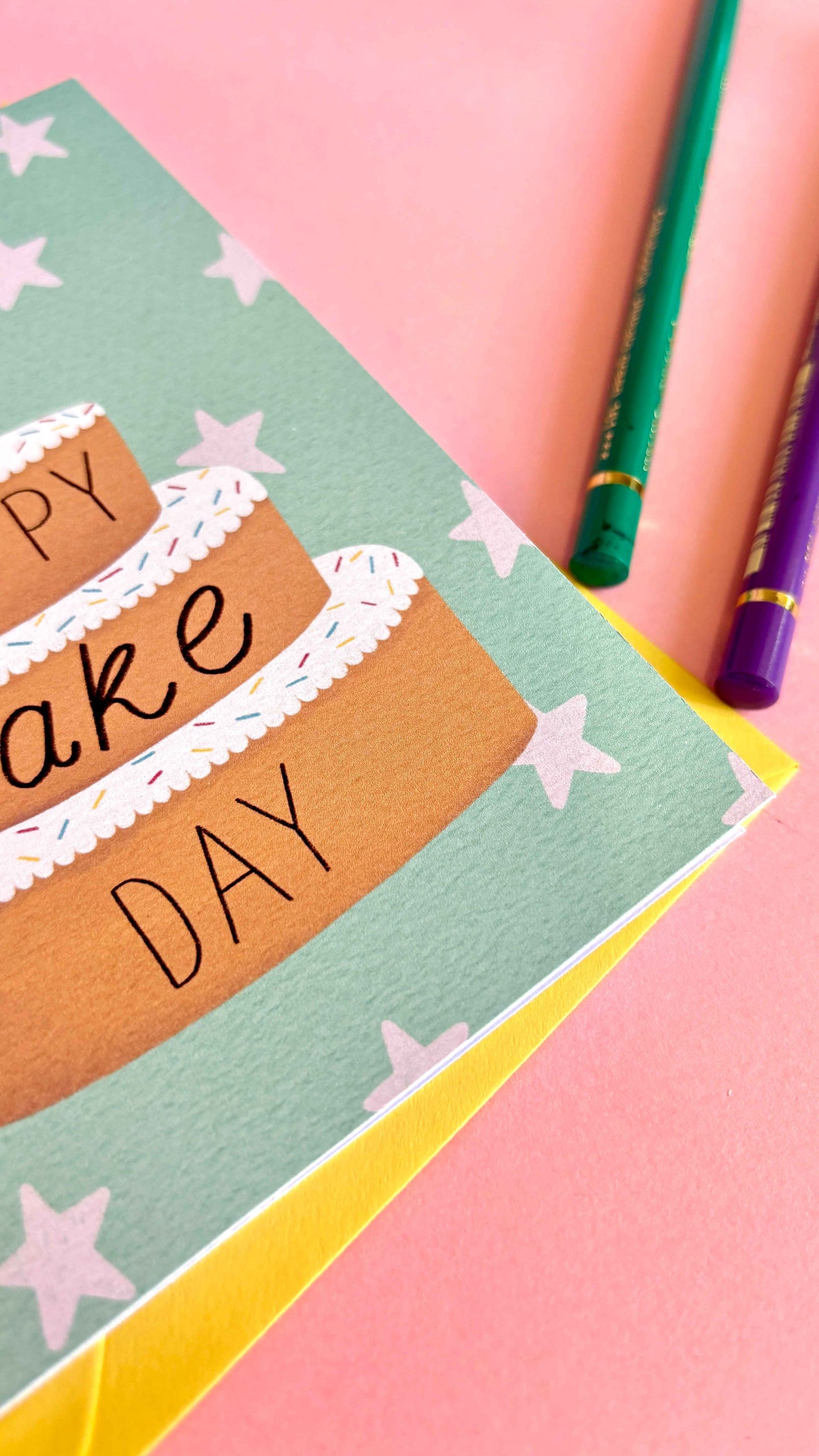 Happy Cake Day Card- Cute Handmade Food Based Greetings Card