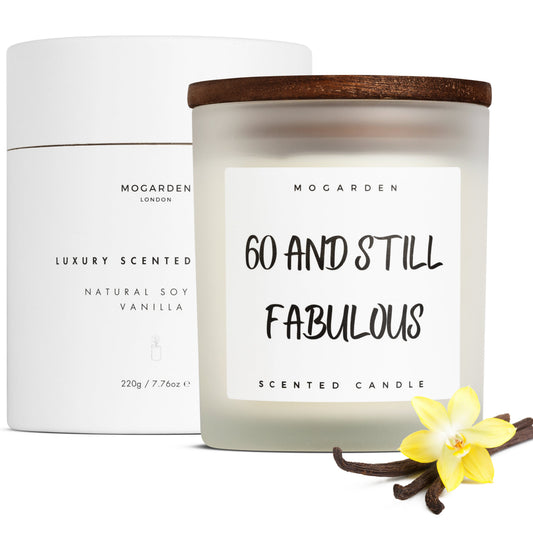 60th Birthday Candle - Luxury Vanilla Soy 220g | 60th Birthday Gift