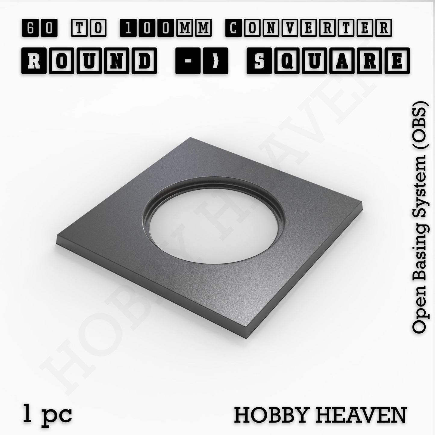 Round to Square Bases Shape and Size Converters 3d Print Full Range