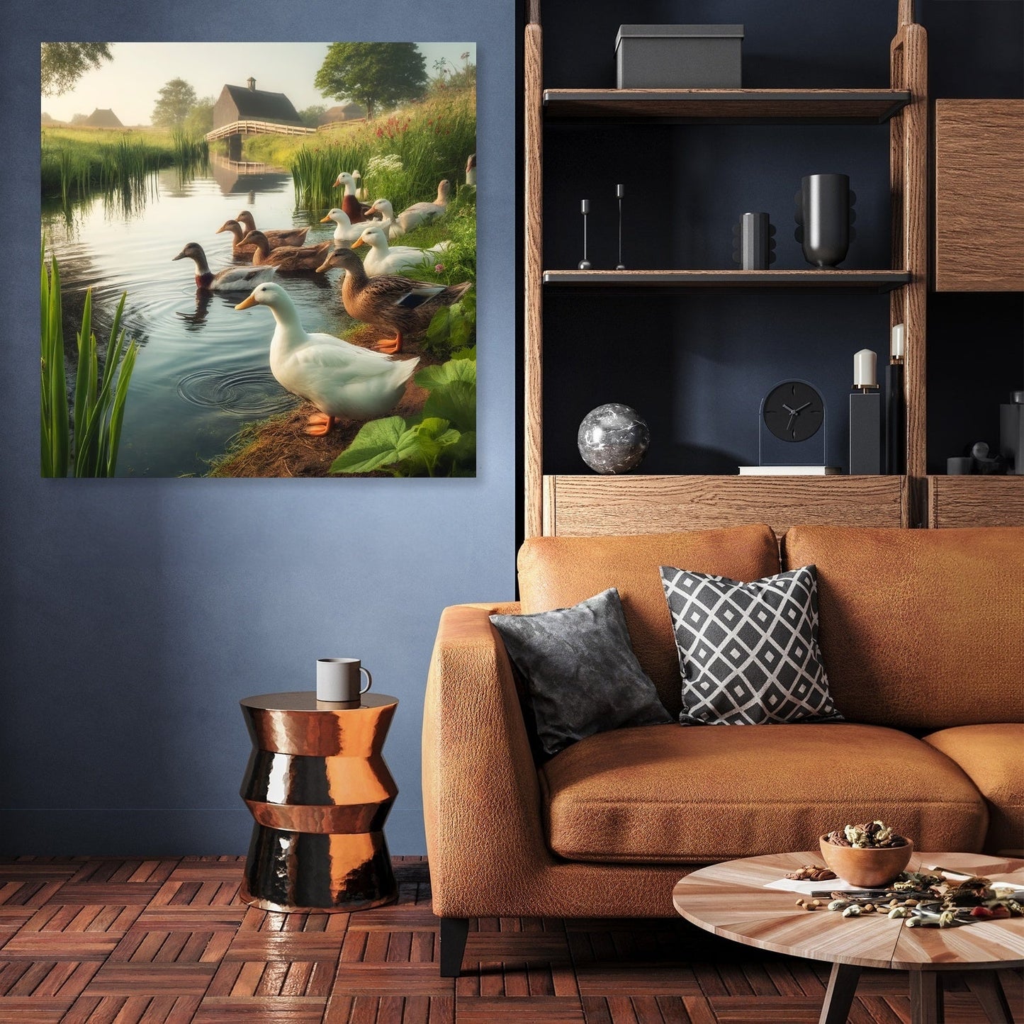 Pondside Ducks Canvas