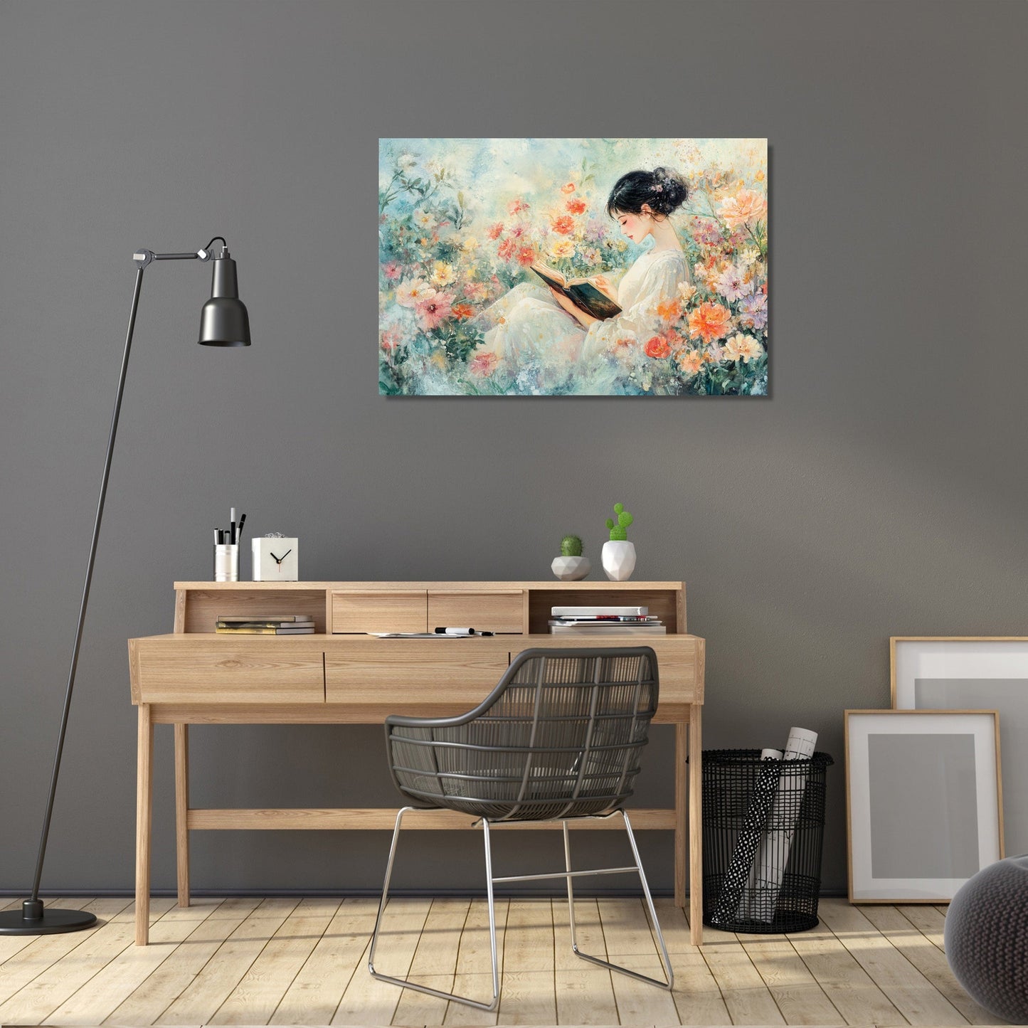 Mother’s Tranquil Reading Canvas