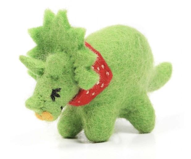 Amica Felt Triceratops Pocket Pal Fair Trade Christmas Tree Decoration