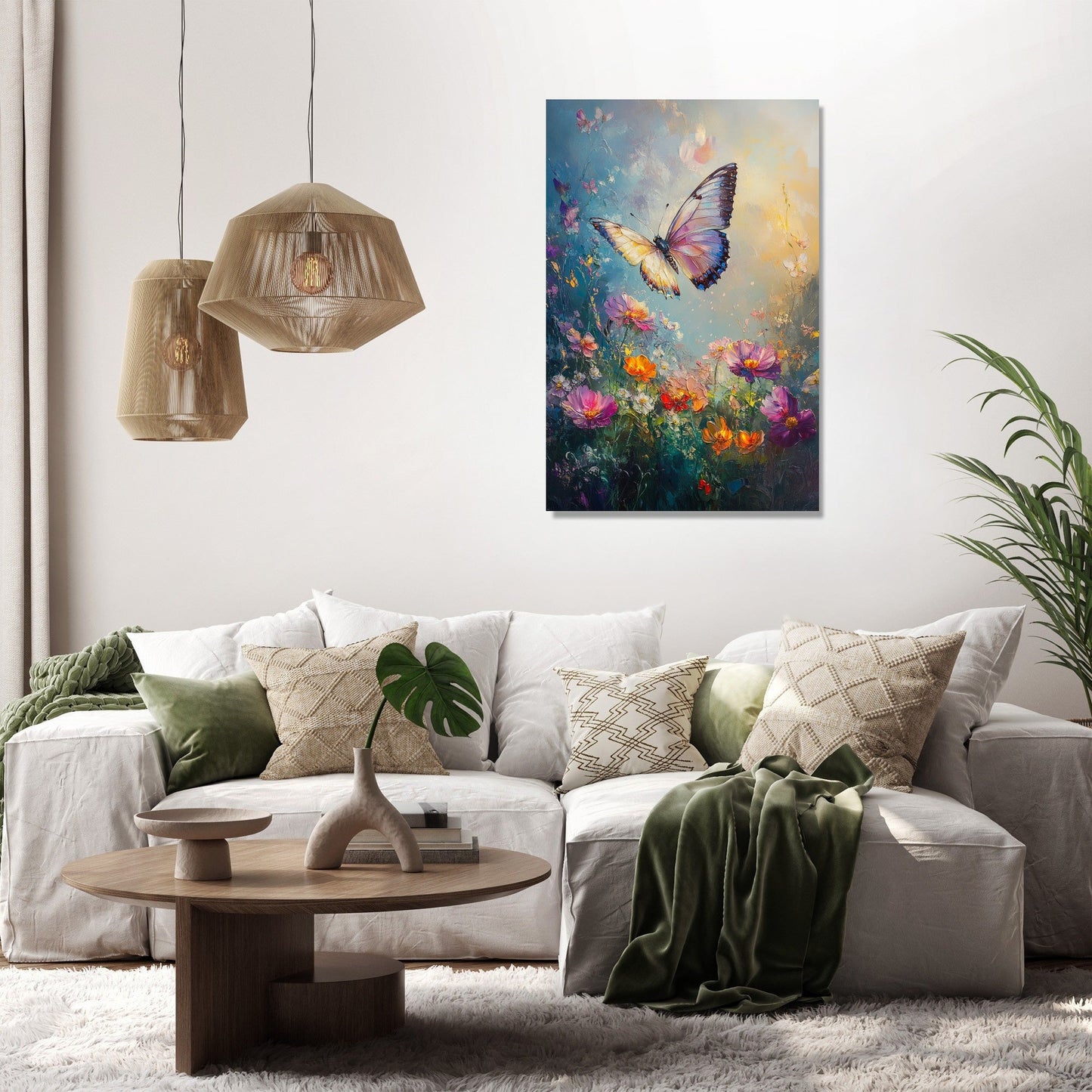 Fluttering Butterfly Garden Canvas