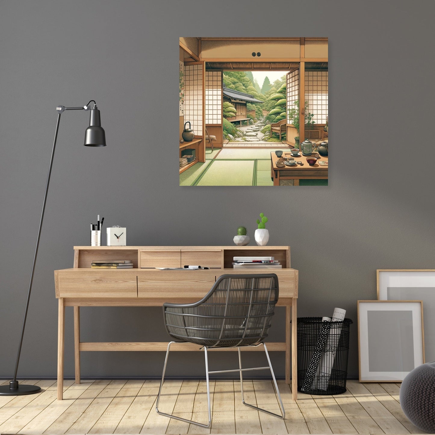 Serene Tea House Canvas