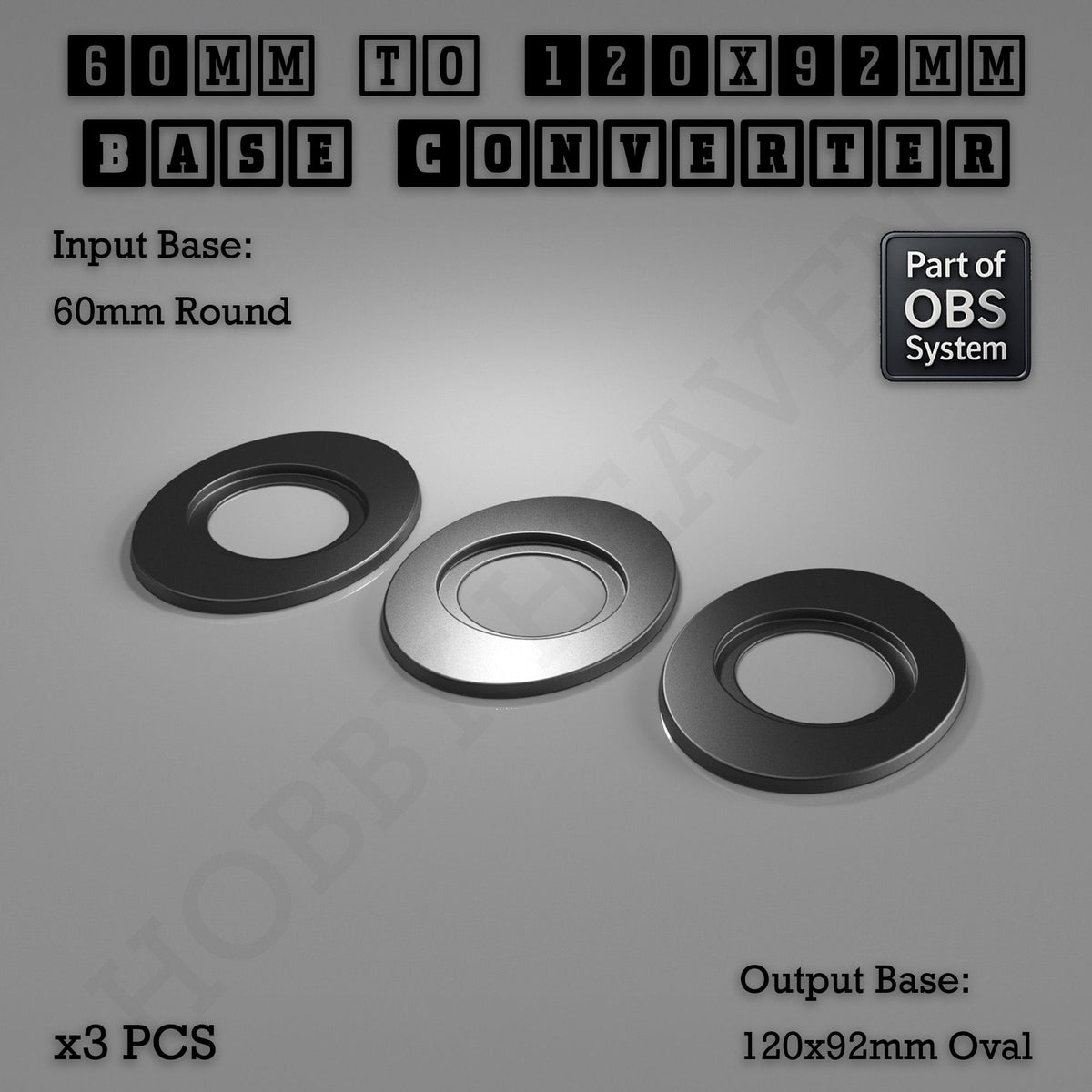 Round To Oval Bases Size Converters 3d Print Full Range