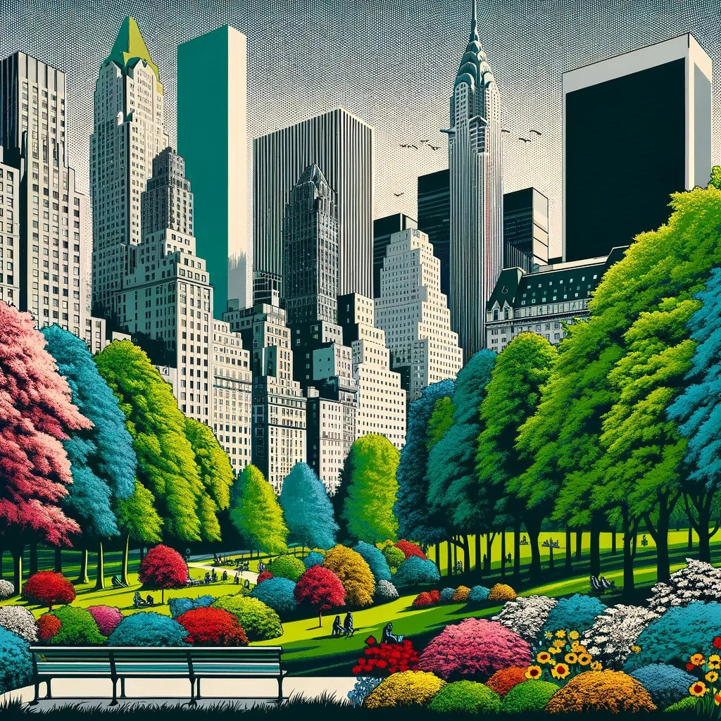 60s Urban Park Pop Canvas
