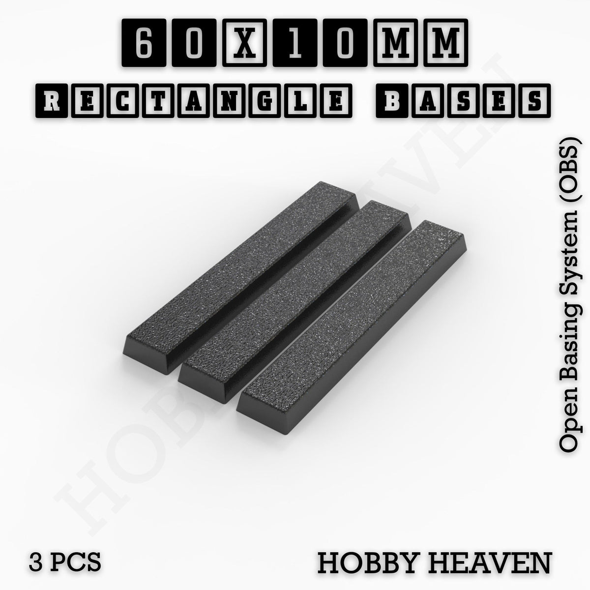 Rectangle Bases Medium Sizes - 75x30mm to 125x40mm and up to 100x90mm Wide - 3D Print Tabletop Games
