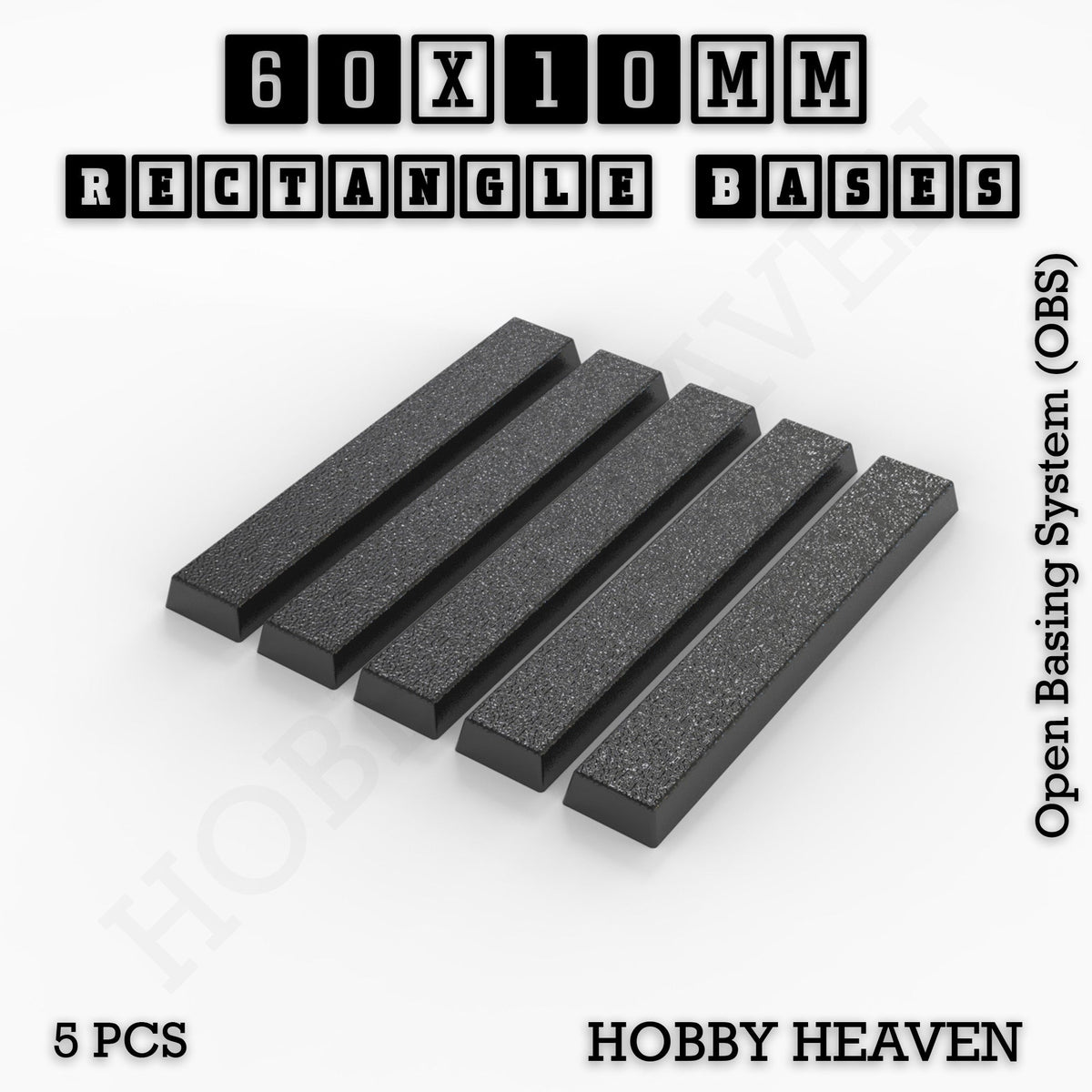Rectangle Bases Medium Sizes - 75x30mm to 125x40mm and up to 100x90mm Wide - 3D Print Tabletop Games