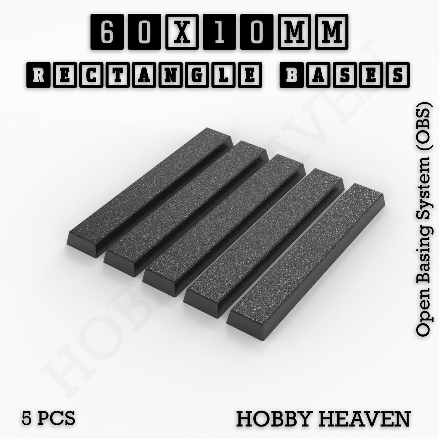Rectangle Bases Small Sizes - 20x15mm to 75x25mm and up to 60x50mm Wide - 3D Print Tabletop Games