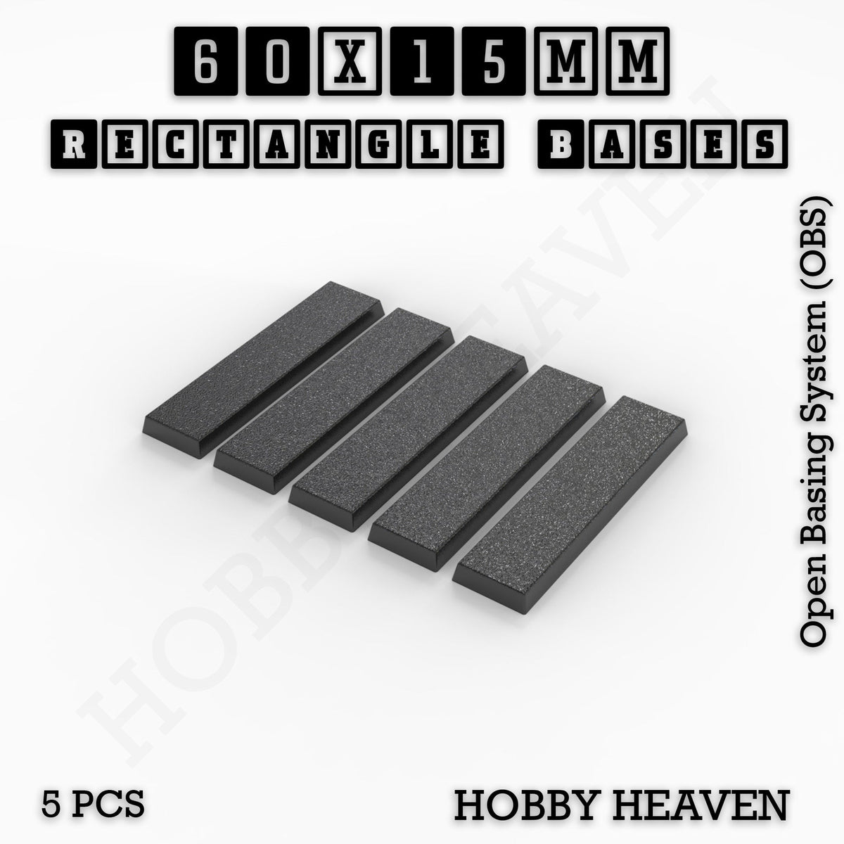 Rectangle Bases Medium Sizes - 75x30mm to 125x40mm and up to 100x90mm Wide - 3D Print Tabletop Games