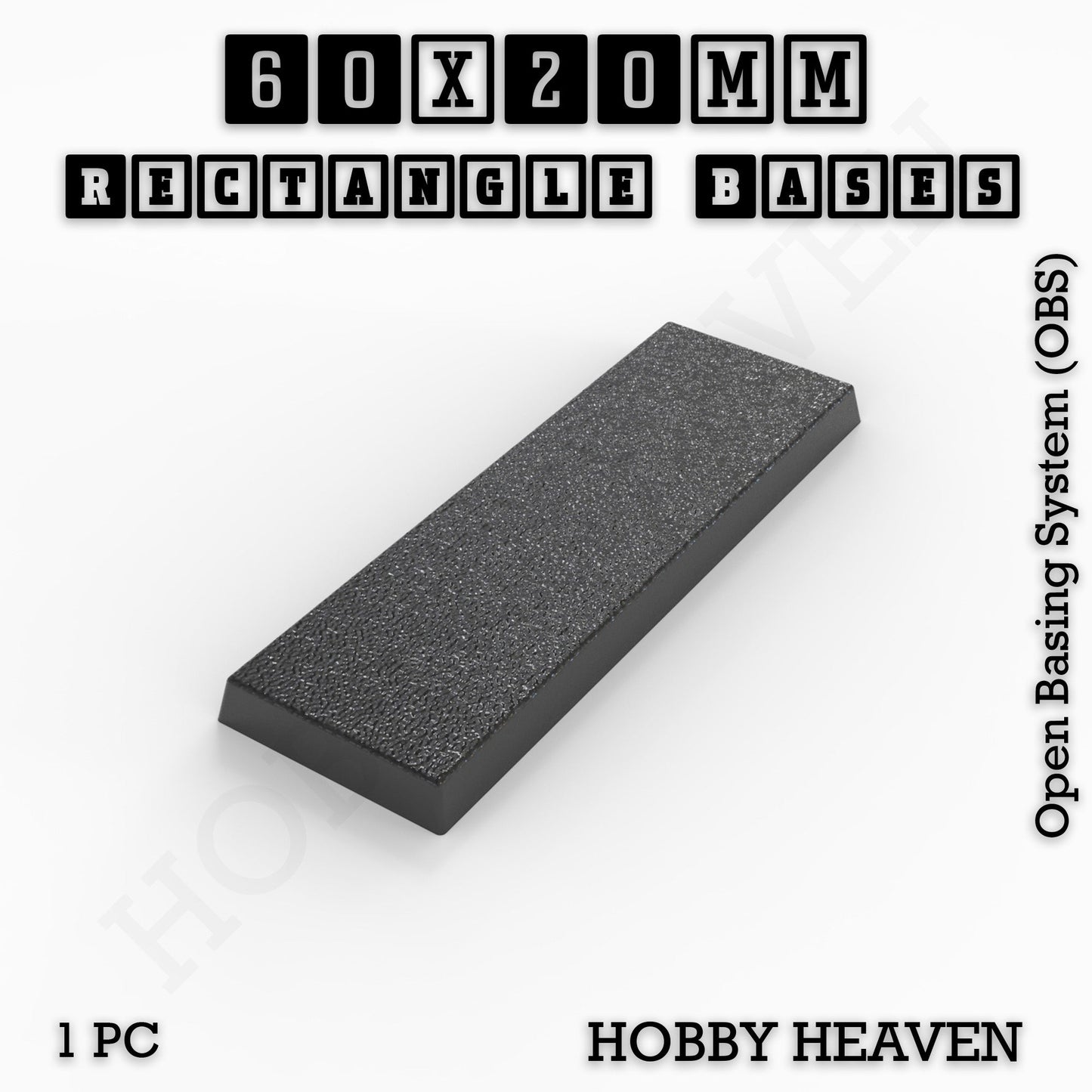 Rectangle Bases Medium Sizes - 75x30mm to 125x40mm and up to 100x90mm Wide - 3D Print Tabletop Games