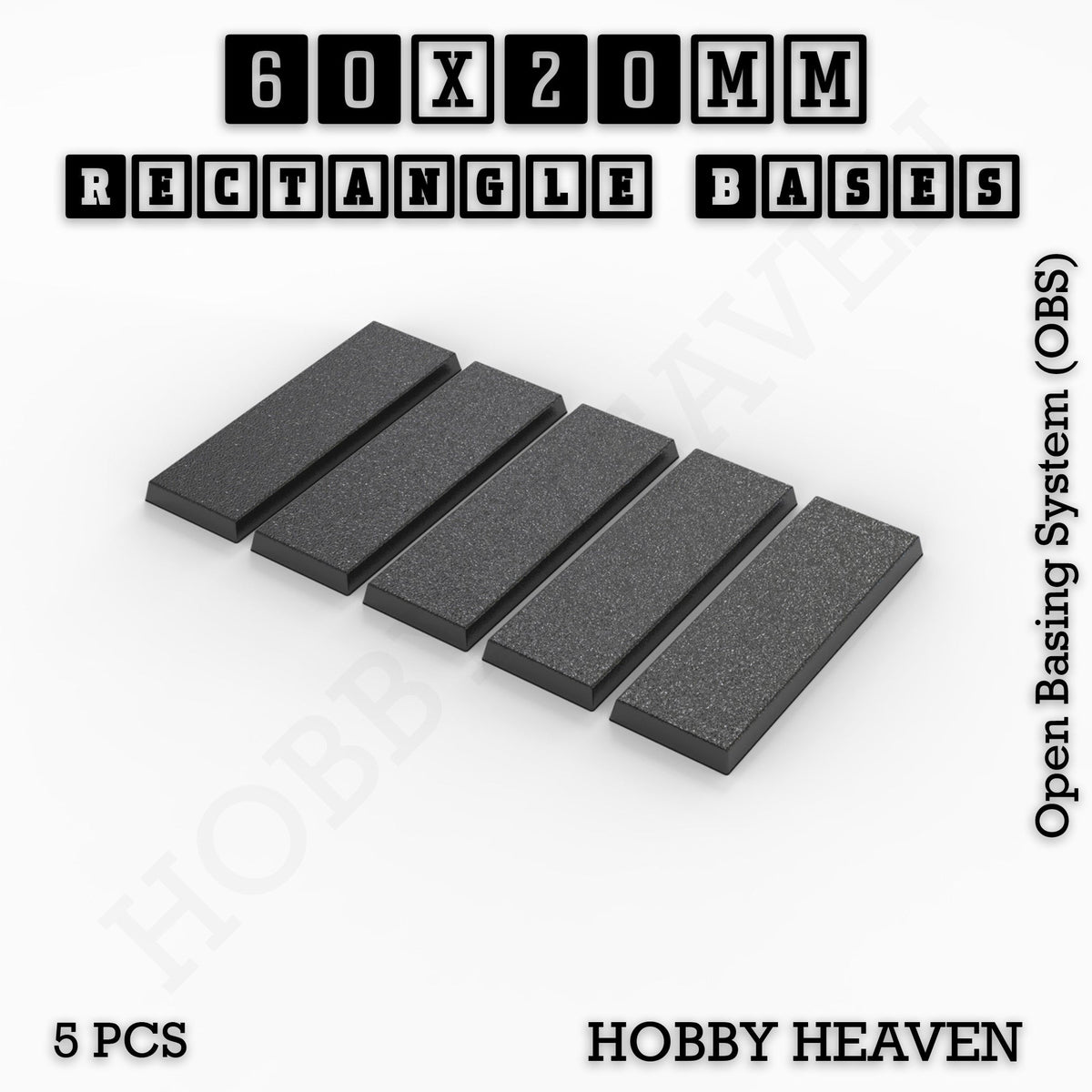 Rectangle Bases Medium Sizes - 75x30mm to 125x40mm and up to 100x90mm Wide - 3D Print Tabletop Games