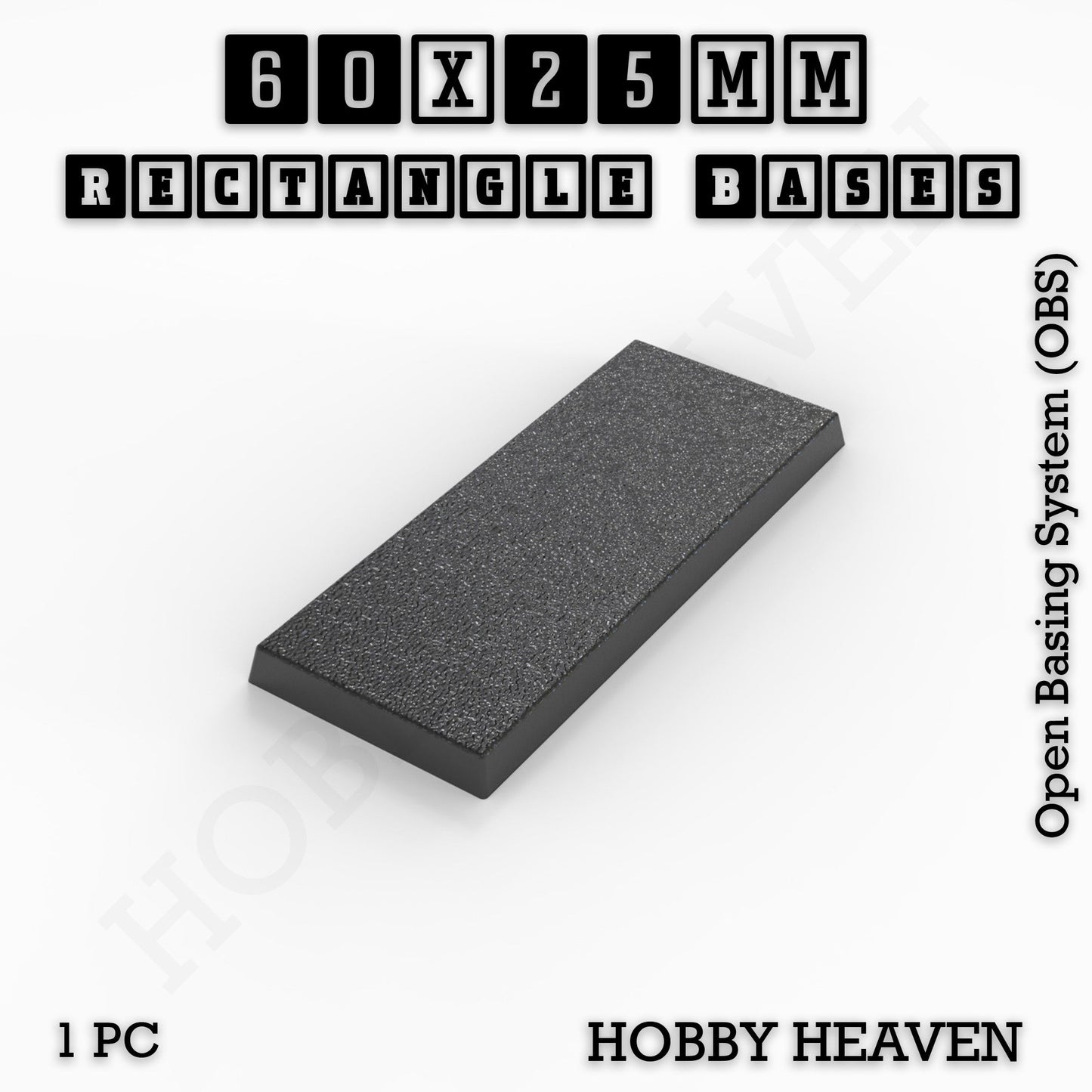 Rectangle Bases Medium Sizes - 75x30mm to 125x40mm and up to 100x90mm Wide - 3D Print Tabletop Games