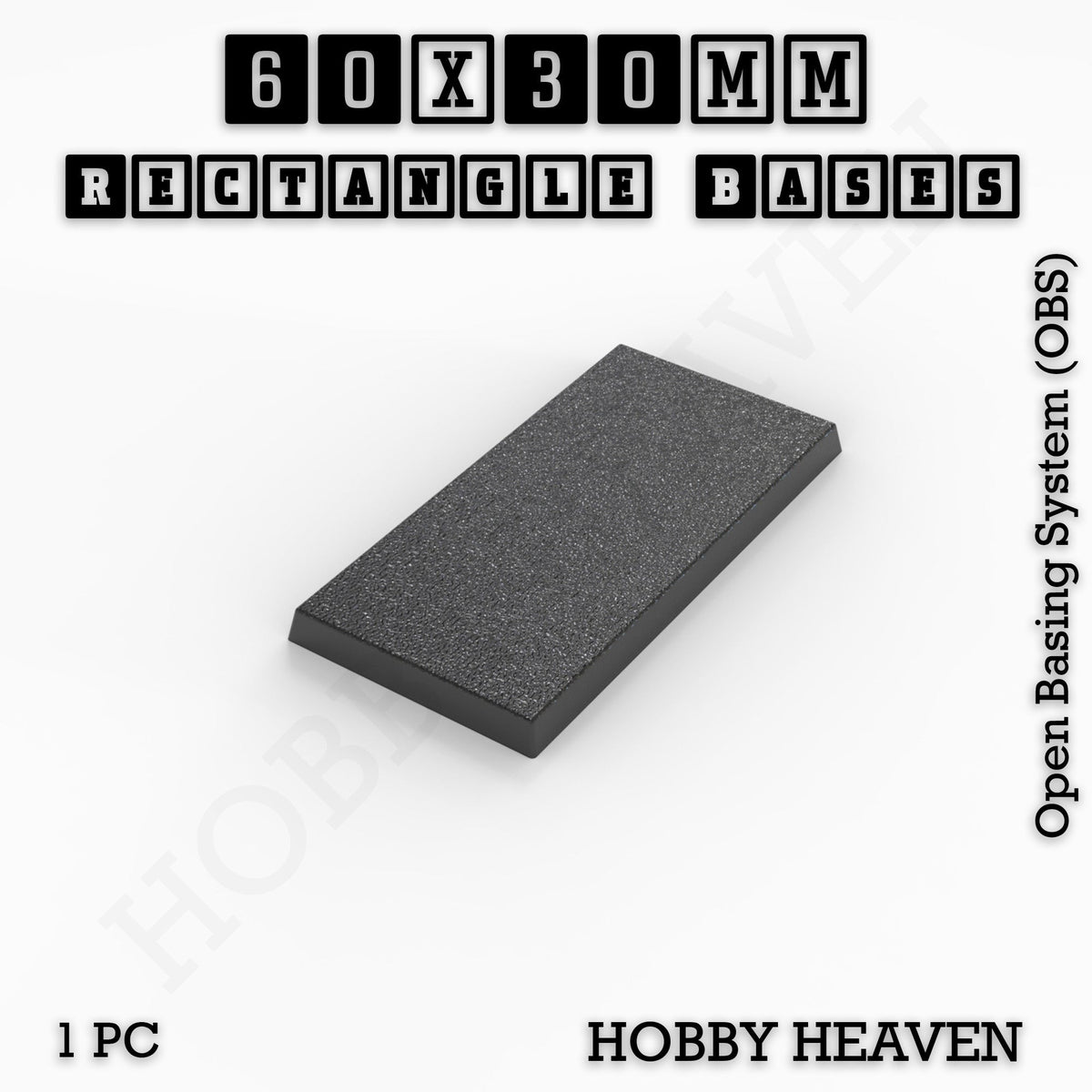 Rectangle Bases Small Sizes - 20x15mm to 75x25mm and up to 60x50mm Wide - 3D Print Tabletop Games